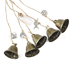 Tibetan Style Alloy & Iron Halloween Witch Bell Pendant Decorations&nbsp;HJEW-JM04494