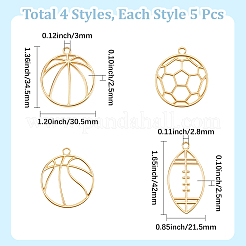 20Pcs 4 Styles Alloy Open Back Bezel Big Pendants&nbsp;FIND-SP0005-99