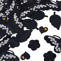 40Pcs 4 Styles Polyester Embroider Thread Iron on/Sew On Patches&nbsp;PATC-TA0001-45B