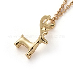 Brass Pendant Necklaces&nbsp;NJEW-G335-23G