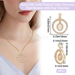 5Pcs Brass Micro Pave Clear Cubic Zirconia Pendants&nbsp;ZIRC-BBC0001-84