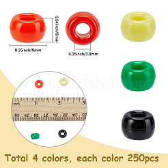 1000Pcs 4 Colors Opaque Plastic Beads&nbsp;KY-SC0002-63