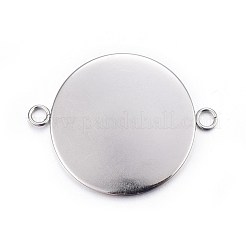 Tarnish Resistant 304 Stainless Steel Cabochon Connector Settings&nbsp;STAS-F191-15P-J