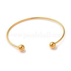 Ion Plating(IP) 304 Stainless Steel Open Cuff Torque Bangles for Women&nbsp;BJEW-Z071-01G