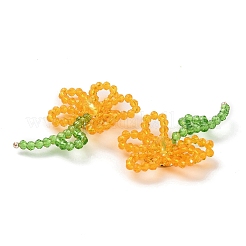 Handmade Glass Beaded Woven Cabochons&nbsp;GLAA-C028-01D