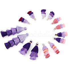 14Pcs 7 Styles Polycotton(Polyester Cotton) Tassel Pendant Decorations&nbsp;FIND-TA0009-24