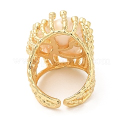 Natural Pearl Twist Oval Open Cuff Ring&nbsp;RJEW-M150-03G