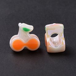 UV Plating Rainbow Iridescent Acrylic European Beads&nbsp;SACR-E009-42