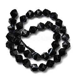 Natural Black Banded Agate/Striped AgateBeads Strands&nbsp;G-Z119-A03-03