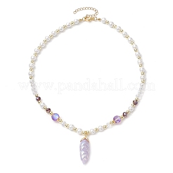Glass & Shell Pearl &  Synthetic Non-magnetic Hematite Beaded Necklaces&nbsp;NJEW-JN04976