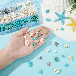 Ocean Theme DIY Synthetic Turquoise Beads Jewelry Making Findings Kits&nbsp;DIY-HY0002-08