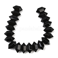 Natural Black Onyx(Dyed & Heated) Double Terminated Point Beads Strands&nbsp;G-T142-94