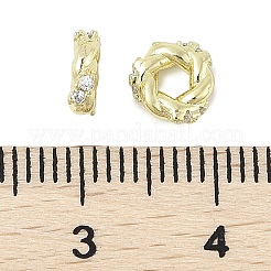 Brass Micro Pave Cubic Zirconia Beads&nbsp;KK-K297-49G