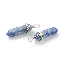 Natural Blue Spot Jasper Pointed Pendants&nbsp;G-M378-01P-A05