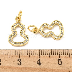 Rack Plating Brass Micro Pave Clear Cubic Zirconia Pendants&nbsp;KK-B093-09G