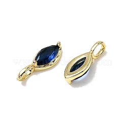 Horse Eye Brass Glass Charms&nbsp;KK-C134-18G