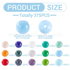 375Pcs 15 Colors Opaque Solid Color Glass Beads&nbsp;GLAA-TA0003-26