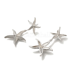 Rack Plating Starfish Brass Stud Earrings&nbsp;EJEW-H016-25P