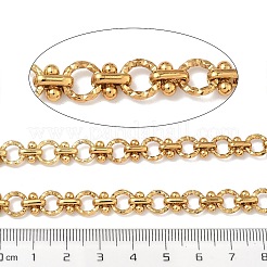 304 Stainless Steel Ring with Flat Round Link Chains&nbsp;CHS-A019-04G-01