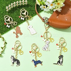 6Pcs 6 Styles Alloy Enamel Keychain&nbsp;HJEW-YW00562