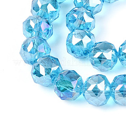 AB Color Plated Transparent Glass Round Beads Strands&nbsp;EGLA-T029-8mm-12T-08
