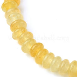 Natural Yellow Aventurine Flat Round Beaded Stretch Bracelets for Women&nbsp;BJEW-JB09717-02