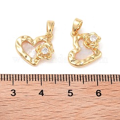 Brass Micro Pave Clear Cubic Zirconia Charms&nbsp;KK-B102-30G