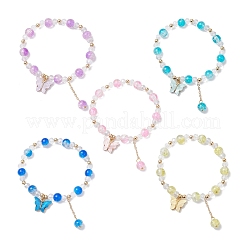 Alloy Acrylic Butterfly Charm Bracelets&nbsp;BJEW-JB12761