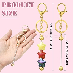 10Pcs Alloy Bar Beadable Keychain for Jewelry Making DIY Crafts&nbsp;KEYC-YW0001-28B