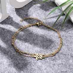 Ion Plating(IP) 304 Stainless Steel Multi-strand Anklets&nbsp;X-AJEW-AN00332-01