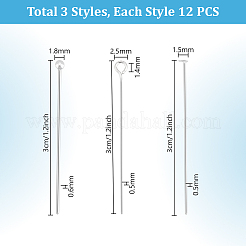 36Pcs 3 Styles 925 Sterling Silver Eye Pins&nbsp;STER-PH0002-65