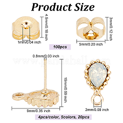 20Pcs 5 Color Alloy Stud Earring Finding&nbsp;DIY-OC0010-09