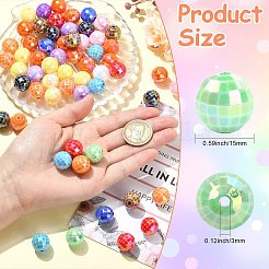 100Pcs UV Plating Opaque Acrylic Beads&nbsp;MACR-CJ0002-48