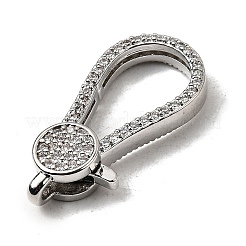 Brass Clear Cubic Zirconia Lobster Claw Clasps&nbsp;KK-Z078-47A-P