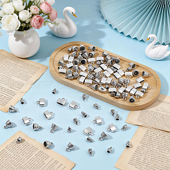 120Pcs 3 Styles Alloy Cord Ends&nbsp;FIND-WR0013-12