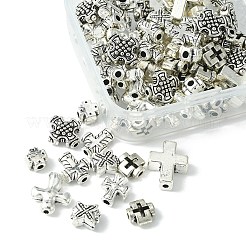 80Pcs 8 Style Tibetan Style Alloy Beads&nbsp;TIBEB-YW0001-15