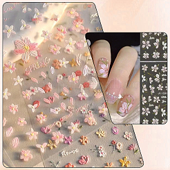 5Pcs 5 Styles Flower Pattern Self Adhesive PET Nail Art Stickers Decals&nbsp;MRMJ-SP0001-24