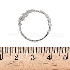 304 Stainless Steel Open Cuff Rings for Women&nbsp;RJEW-A079-12D-P