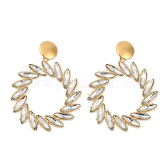 304 Stainless Steel Glass Dangle Stud Earrings for Women&nbsp;EJEW-M095-09G-02