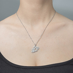 Non-Tarnish 201 Stainless Steel Hollow Cloud with Star Pendant Necklace&nbsp;NJEW-OY001-76