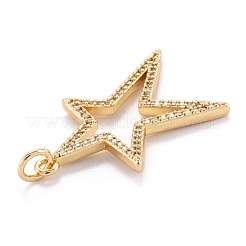 Brass Micro Pave Clear Cubic Zirconia Beads Pendants&nbsp;ZIRC-M114-26G