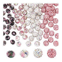 DIY Polymer Clay Rhinestone & Gold Sand Lampwork Beads Making Findings Beads Kits&nbsp;RB-PH0001-59