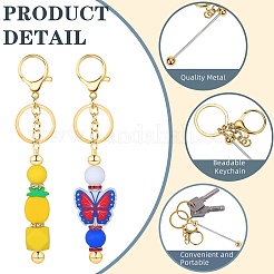 16Pcs Alloy Bar Beadable Keychain for Jewelry Making DIY Crafts&nbsp;KEYC-SZ0001-16G