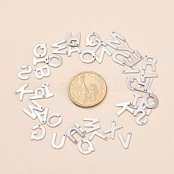 Tarnish Resistant 201 Stainless Steel Letter Charms&nbsp;STAS-S036-M
