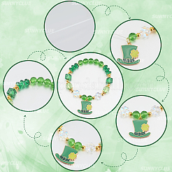 Saint Patrick's Day Theme DIY Glass Beads Bracelets Making Kits&nbsp;DIY-SC0028-72
