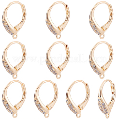 10Pcs Brass Cubic Zirconia Leverback Earring Findings&nbsp;KK-BBC0024-27