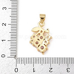 Brass Pave Cubic Zirconia Pendants&nbsp;X1-KK-F919-28G-01
