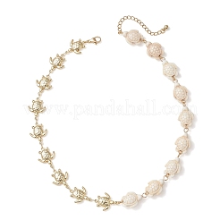 304 Stainless Steel & Synthetic Turquoise Link  Necklaces for Women&nbsp;NJEW-JN06013