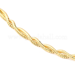 Brass Double Braided Round Snake Chain Necklaces&nbsp;MAK-L041-01G