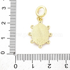 Brass Micro Pave Cubic Zirconia European Dangle Charms&nbsp;KK-D325-25G-03